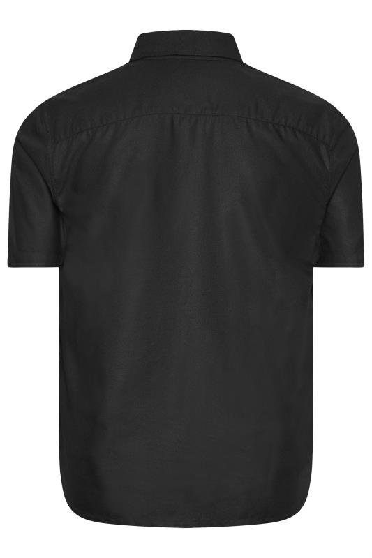 BadRhino Big & Tall Premium Black Short Sleeve Oxford Cotton Shirt 4