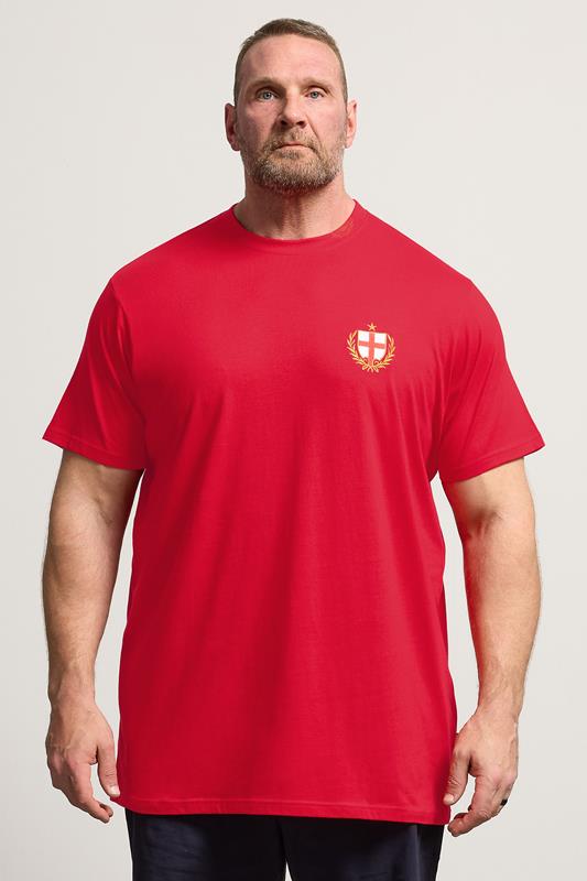 BadRhino Big & Tall Red Extra Long England Crest T-Shirt
