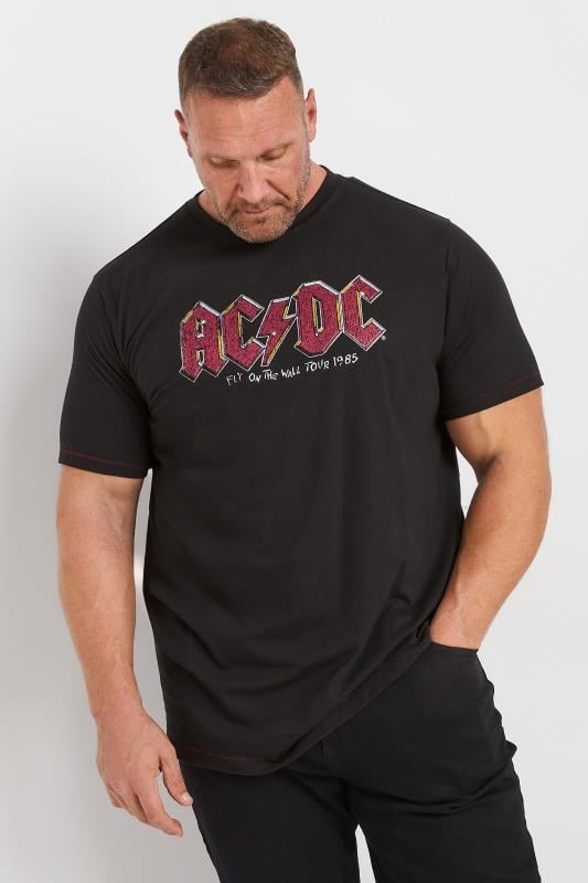 D555 Big & Tall Black 'ACDC' Logo Graphic T-Shirt | BadRhino 1