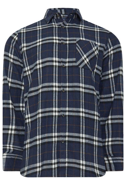 BadRhino Big & Tall Navy Long Sleeve Check Shirt | BadRhino 4