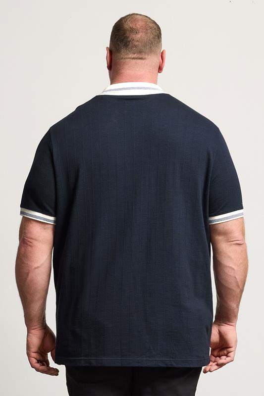 BadRhino Big & Tall Navy Blue Tipped Short Sleeve Polo Shirt | BadRhino 4