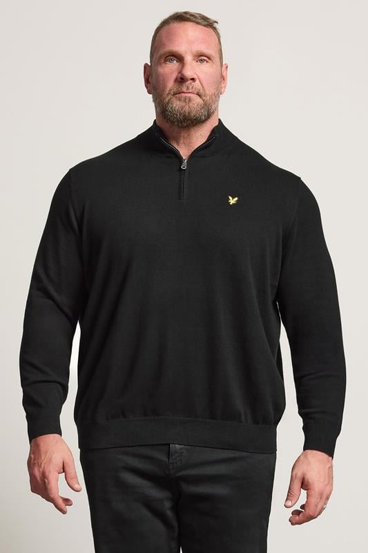 Men's  LYLE & SCOTT Big & Tall Black Quarter Zip Jumper