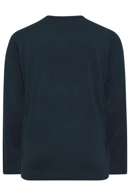 BadRhino Big & Tall Navy Blue Crew Neck Jumper | BadRhino 5