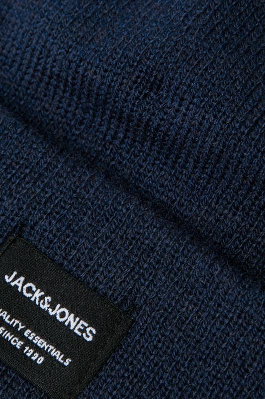 JACK & JONES Navy Patch Logo Beanie | BadRhino 2