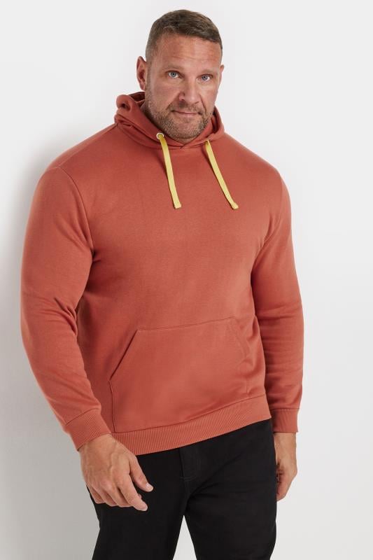 BadRhino Big & Tall Rust Orange Contrast Hoodie | BadRhino 2