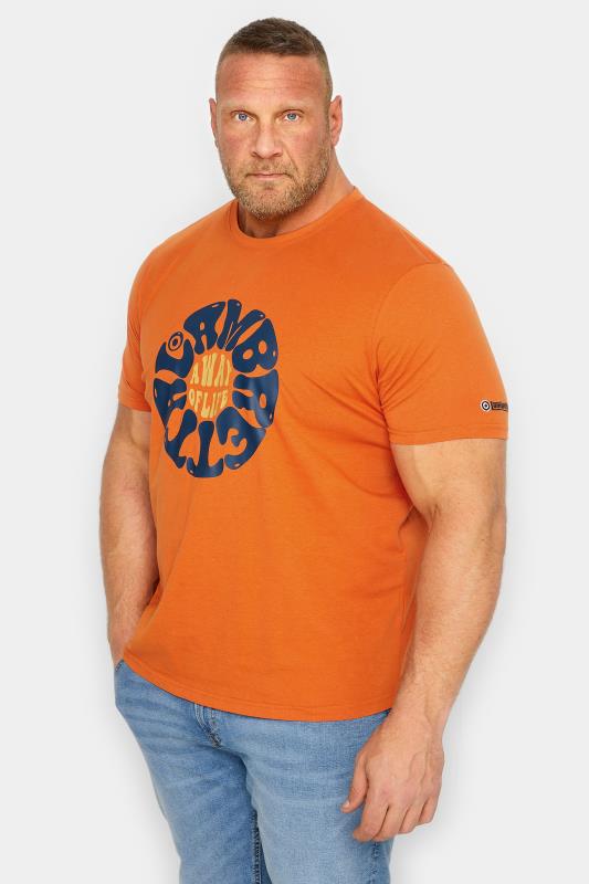 Men's  LAMBRETTA Big & Tall Orange 'A Way Of Life' Slogan T-Shirt