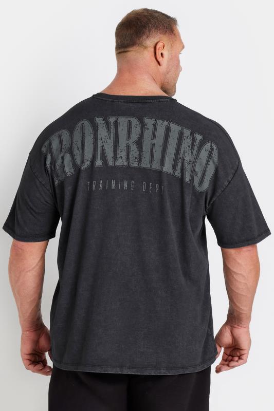 IronRhino Big & Tall Black Acid Wash T-Shirt | BadRhino 3