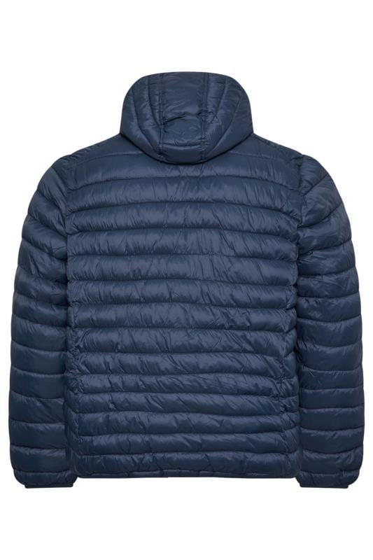 BLEND Big & Tall Blue Romsey Hooded Puffer Jacket | BadRhino 4