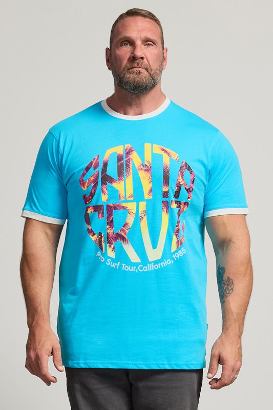  KAM Big & Tall Light Blue 'Santa Cruz' T-Shirt