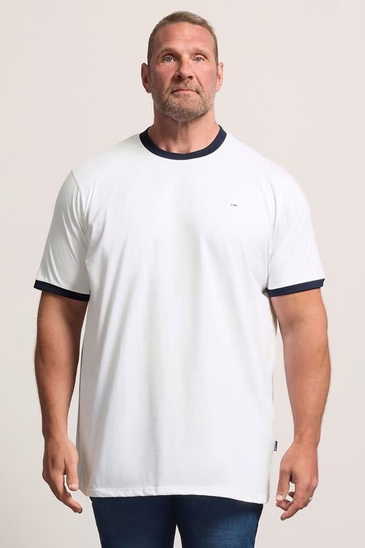  BadRhino Big & Tall White Extra Long Ringer T-Shirt