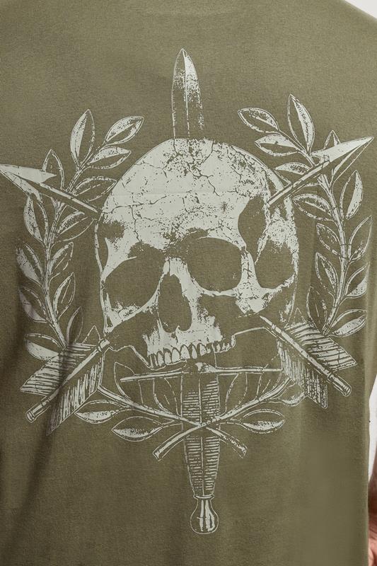 BadRhino Big & Tall Olive Green Skull Emblem Graphic T-Shirt | BadRhino 5