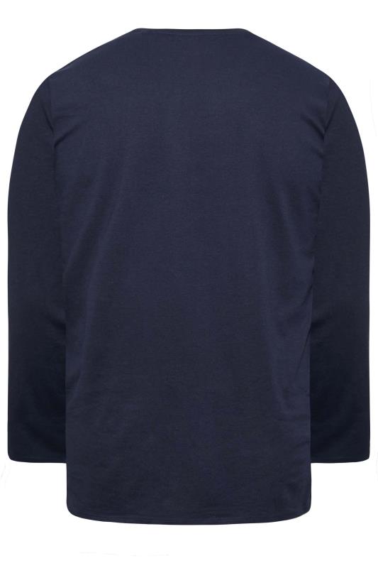BadRhino Big & Tall Navy Blue 'Vintage Classics' Car Print Long Sleeve T-shirt | BadRhino 4
