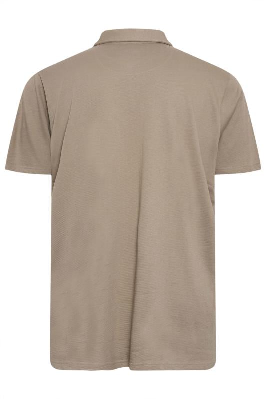 STUDIO A Big & Tall Light Brown Zip Polo Shirt | BadRhino 4