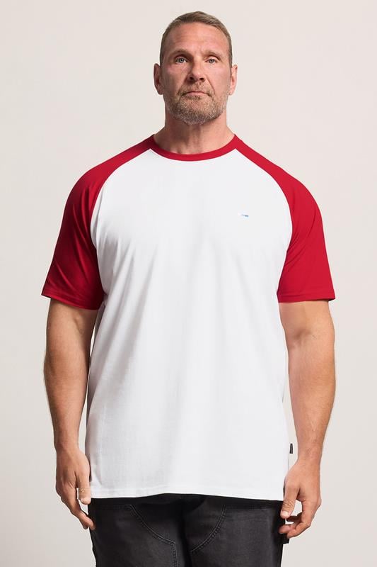  BadRhino Big & Tall Red & White Extra Long Raglan T-Shirt