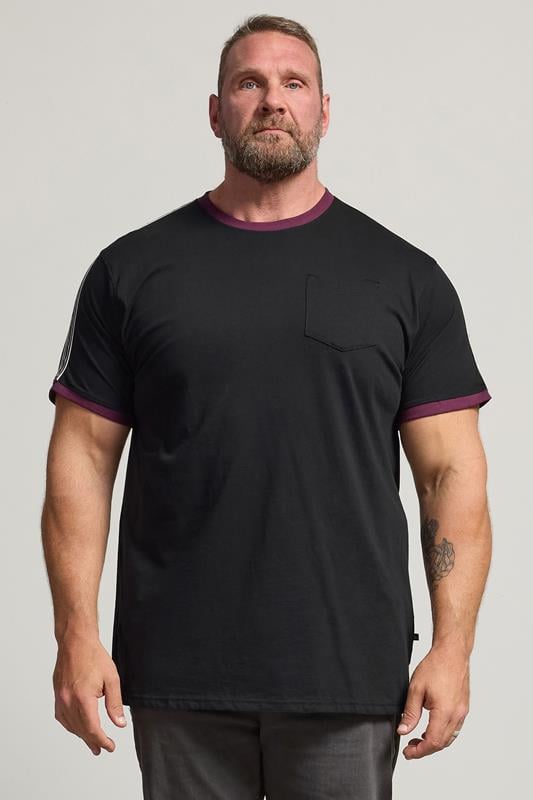  KAM Big & Tall Black Ringer T-Shirt