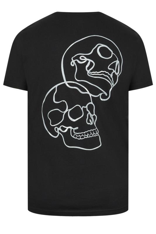 BadRhino Big & Tall Black Skull Print Graphic T-Shirt | BadRhino 5