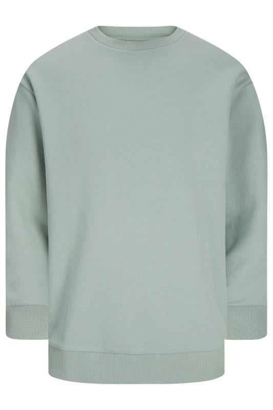 JACK & JONES Big & Tall Light Green Crew Neck Sweatshirt | BadRhino 1