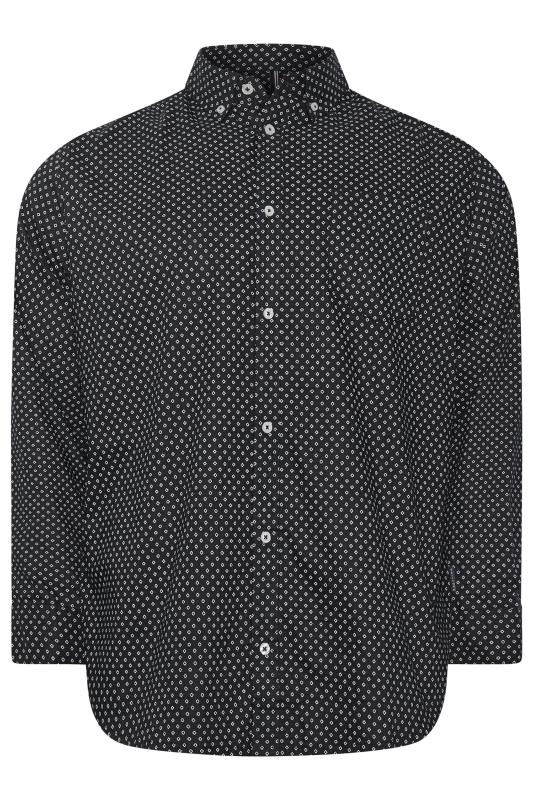 BadRhino Big & Tall Black Geometric Print Party Shirt | BadRhino 3