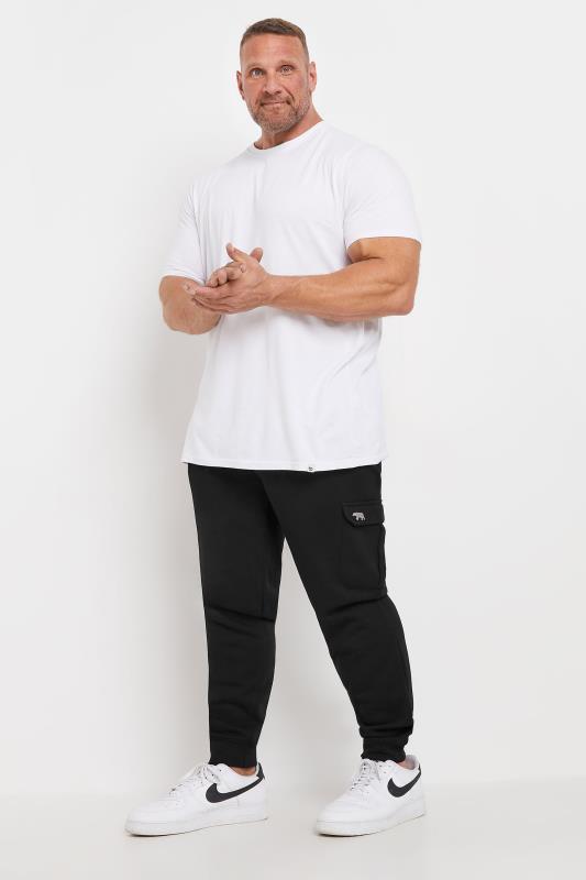 D555 Big & Tall Black Cargo Pocket Joggers | BadRhino 2