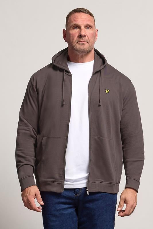 LYLE & SCOTT Big & Tall Brown Zip Through Hoodie | BadRhino 2