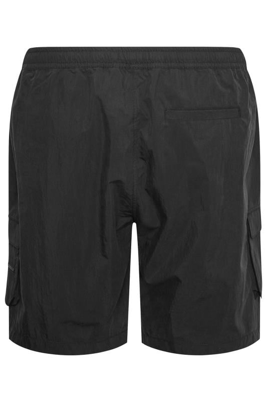 BadRhino Big & Tall Black Crinkle Nylon Cargo Shorts | BadRhino 5