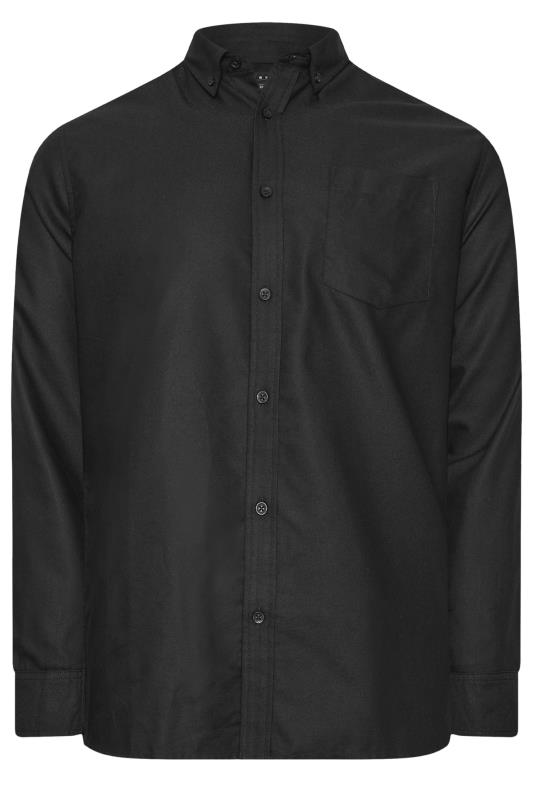 BadRhino Big & Tall Premium Black Long Sleeve Oxford Cotton Shirt 3