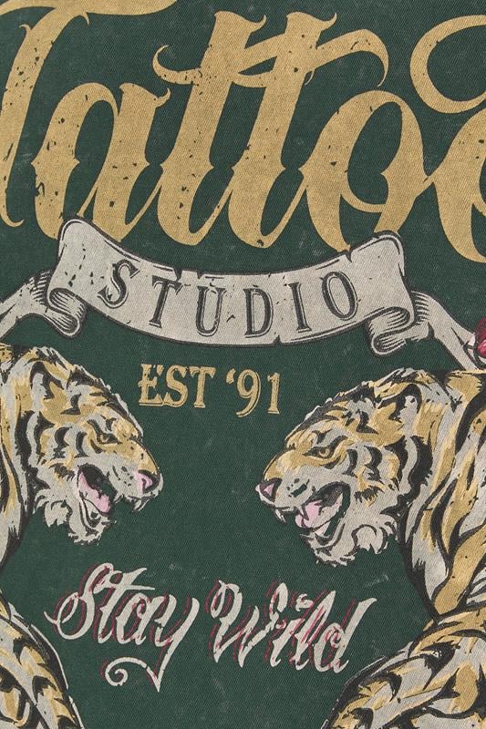 BadRhino Big & Tall Green Acid Wash Tiger Graphic T-Shirt | BadRhino 5
