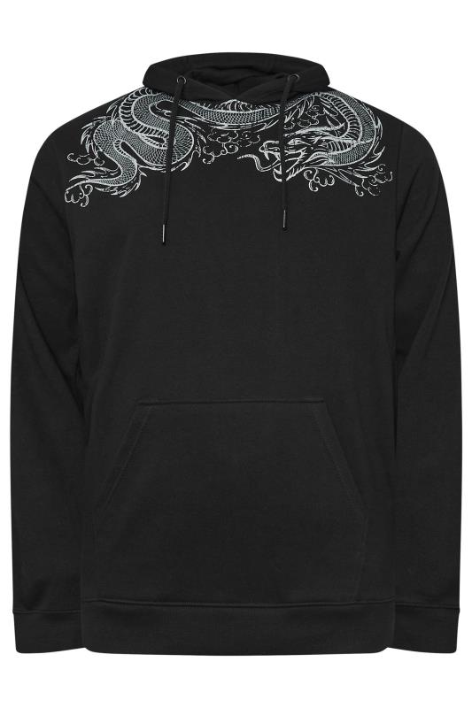 BadRhino Big & Tall Black Dragon Print Hoodie | BadRhino 4