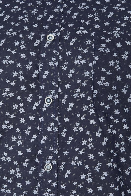 KAM Big & Tall Navy Blue Floral Shirt | BadRhino 3