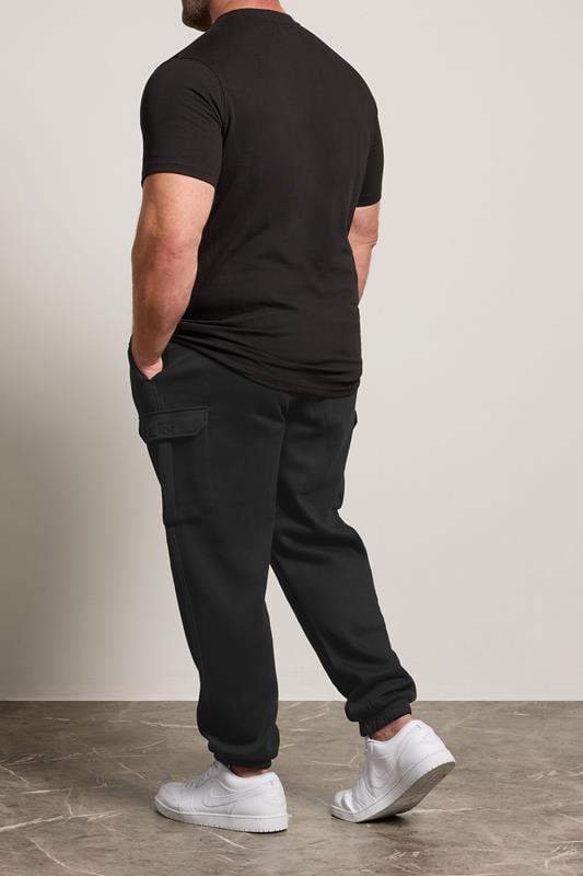 BadRhino Big & Tall Black Essential Cargo Joggers | BadRhino 2