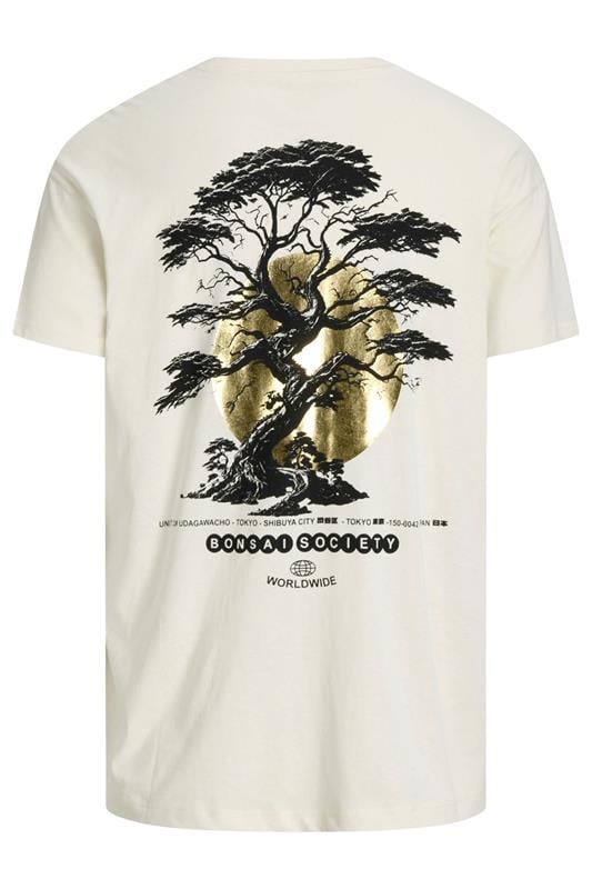 JACK & JONES Big & Tall Natural Brown Back Print T-Shirt | BadRhino 2