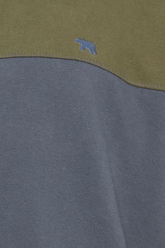 D555 Big & Tall Khaki & Grey Zip Through Embroidered Logo Fleece | BadRhino 2