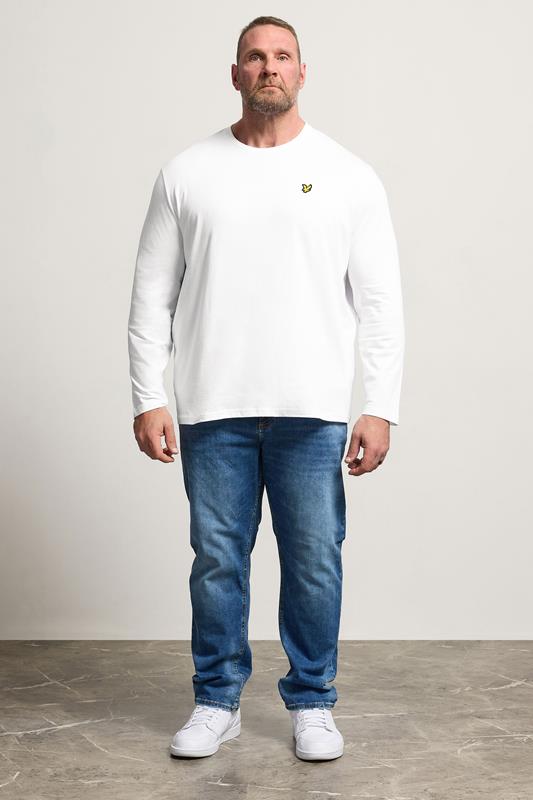 LYLE & SCOTT Big & Tall White Long Sleeve T-Shirt | BadRhino 1