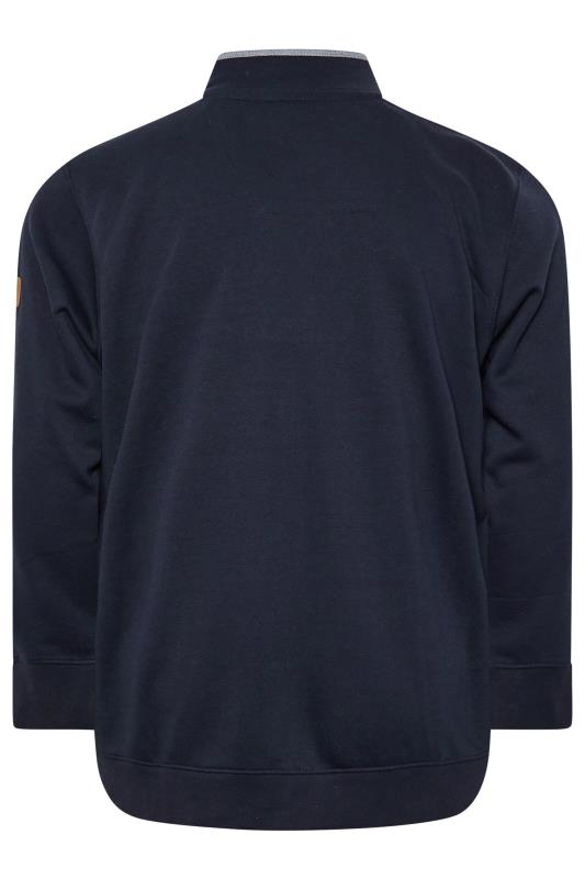 D555 Big & Tall Navy Blue Zip Through Fleece | BadRhino 4