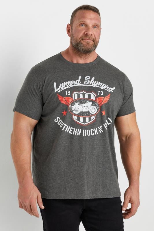 BadRhino Big & Tall Charcoal Grey 'Lynyrd Skynyrd' Graphic T-Shirt | BadRhino 1