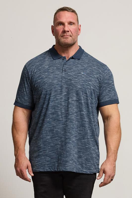 Men's  BadRhino Big & Tall Navy Blue Slub Polo Shirt