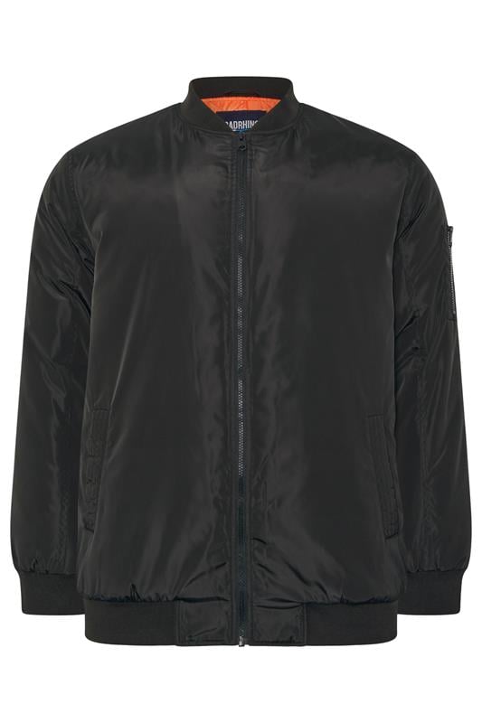 Men's  BadRhino Big & Tall Black Zip Through Bomber Jacket