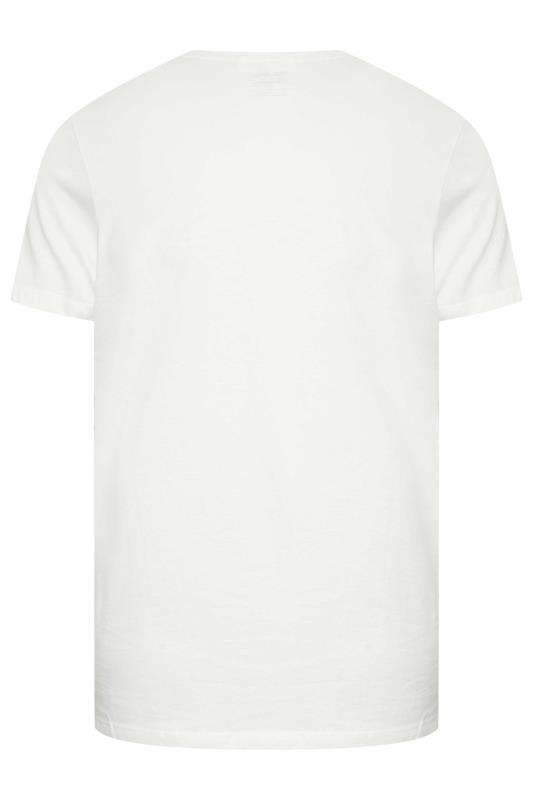 BLEND Big & Tall White Bulldog Print T-Shirt | BadRhino 3