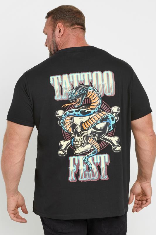 BadRhino Big & Tall Black 'Tattoo Fest' Graphic Print T-Shirt | BadRhino 2