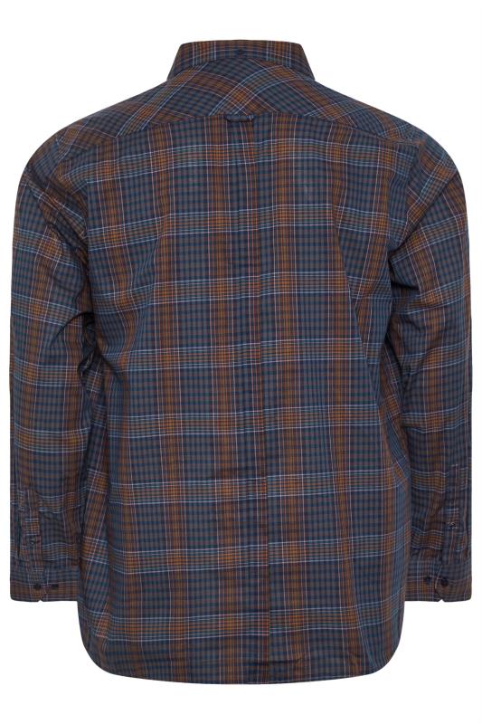 BEN SHERMAN Big & Tall Navy Multicolour Check Print Shirt | BadRhino 2