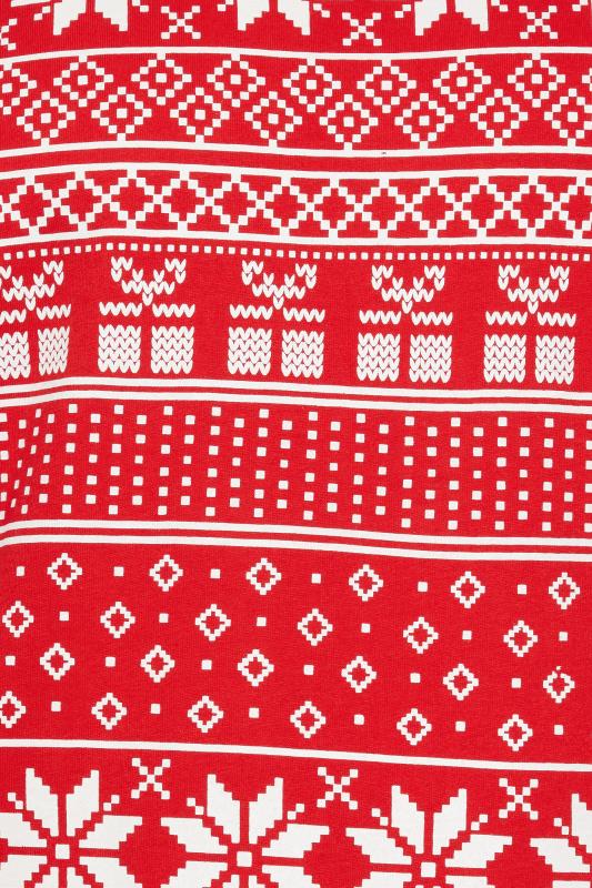 BadRhino Big & Tall Red Fairisle Christmas Graphic T-Shirt | BadRhino 2