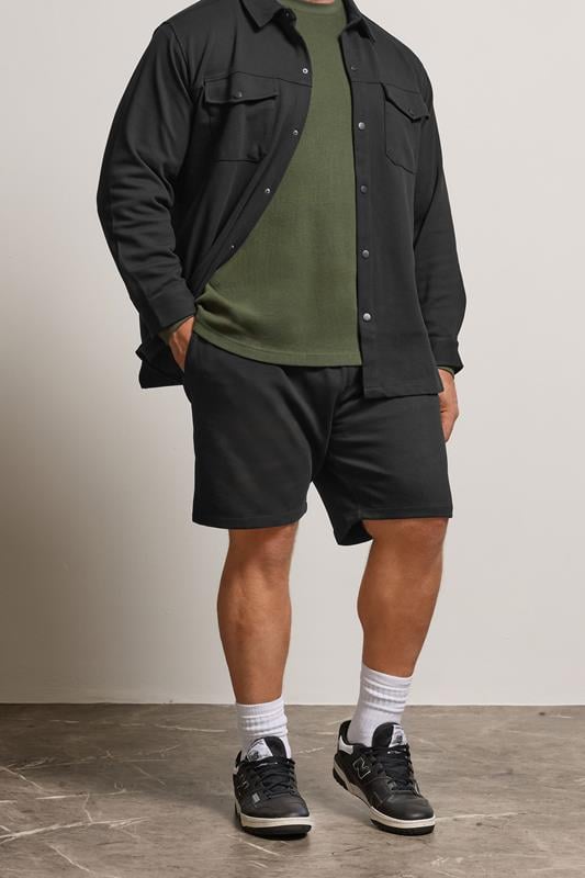 Men's  BadRhino Big & Tall Black Texture Jersey Shorts