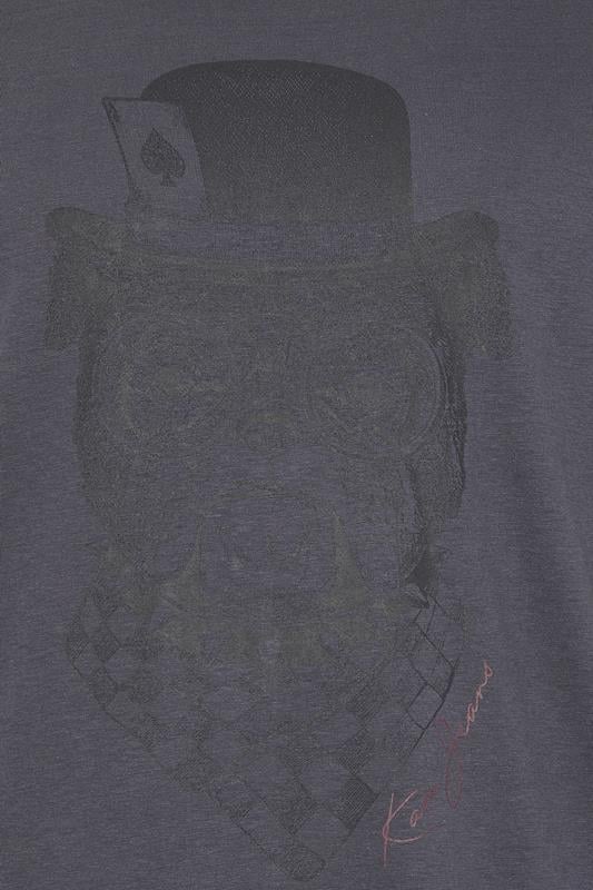KAM Big & Tall Night Black Bulldog Graphic Print T-Shirt | BadRhino 5