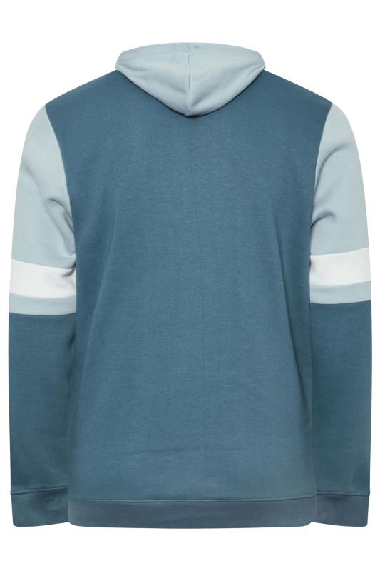 BadRhino Big & Tall Blue Colourblock Hoodie | BadRhino  4