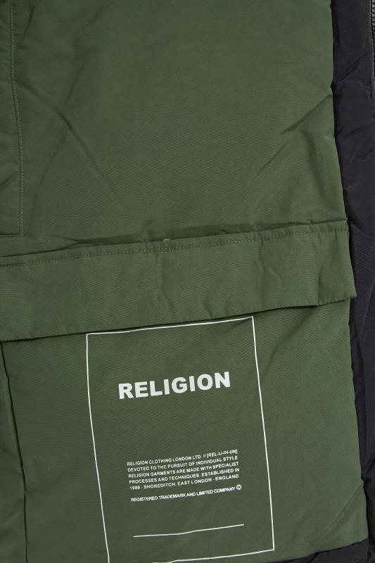 RELIGION Black & Khaki Green Reversible Parka Coat | BadRhino 8