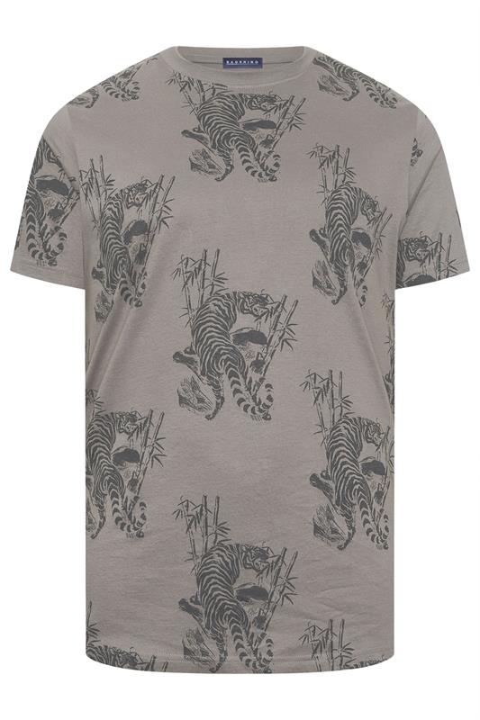 BadRhino Big & Tall Grey Tiger Graphic T-Shirt | BadRhino 5