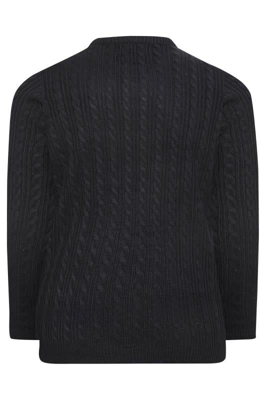 BadRhino Navy Blue Essential Cable Knitted Jumper | BadRhino 4