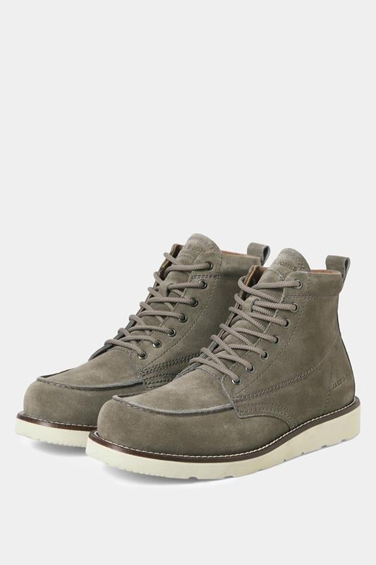 JACK & JONES Big & Tall Grey Suede Toronto Boots | BadRhino 1