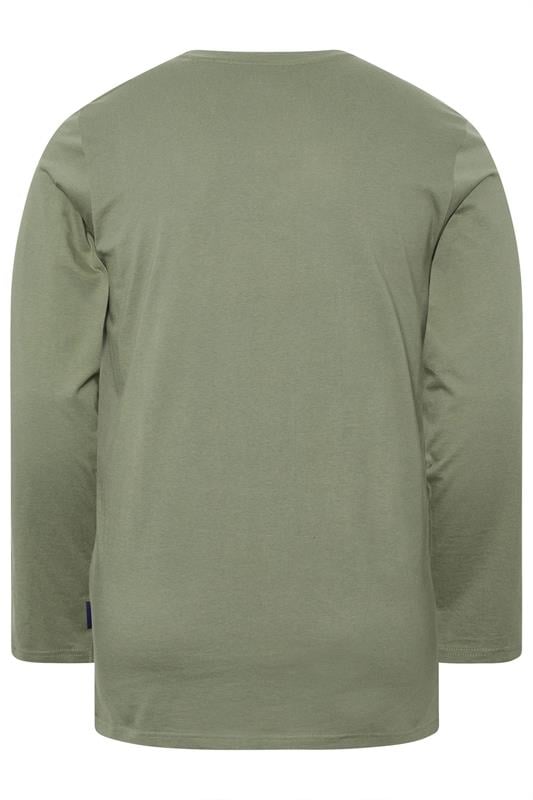 BadRhino Big & Tall Sage Green Long Sleeve Plain T-shirt | BadRhino 2
