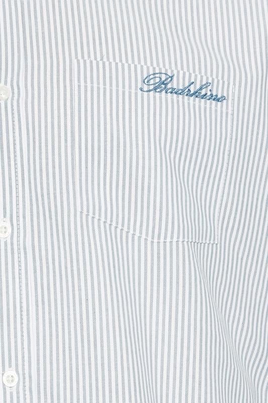 BadRhino Big & Tall Blue Stripe Long Sleeve Oxford Shirt | BadRhino 3